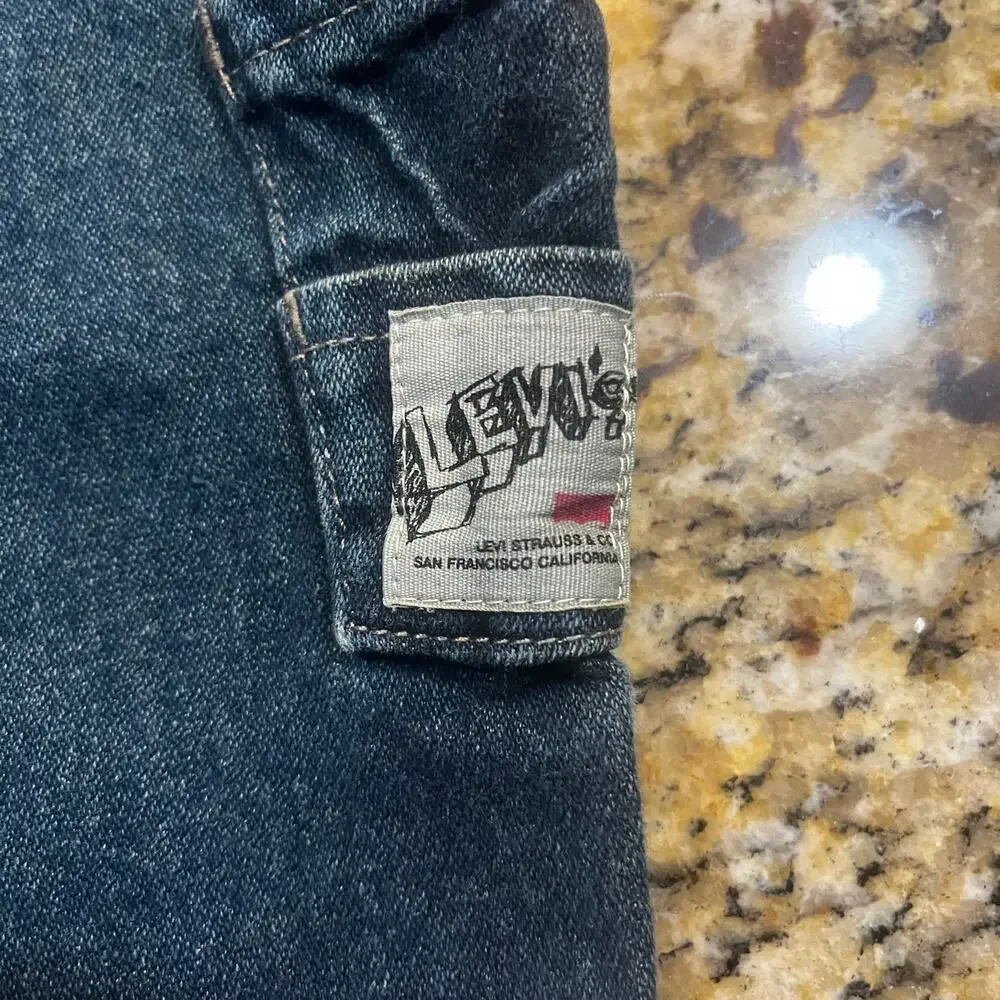 Levi’s Boy Denim Overalls 24M Blue Classic Bib Pants Western Cowboy Vintage Wash